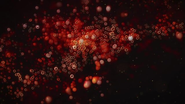 This motion stock graphic shows body cells at a macro level.