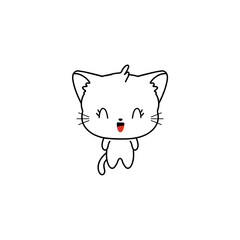 vector coloring kids cute cat cute