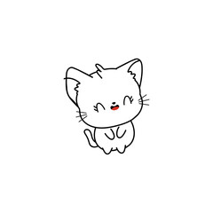 vector coloring kids cute cat cute