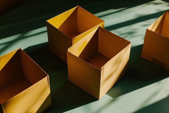 Three Boxes with Yellow Lids