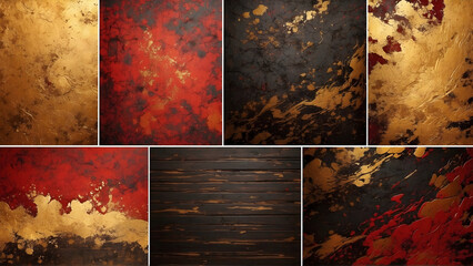 Diverse range of grunge abstract textures Background, Generative AI