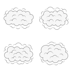 Gardinen Comics Explosion Clouds With Simple Pattern. Isolated On White Background. Vector Illustration Set. © Denu Studios