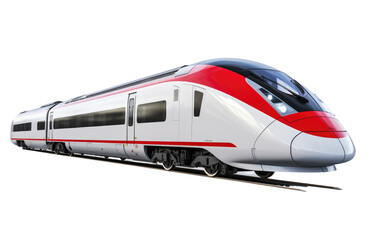 Naklejka premium The Unmatched Design of a High-Speed Commuter Train in One Captivating Image On a White or Clear Surface PNG Transparent Background.