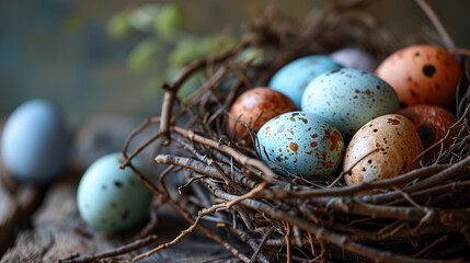 Obraz premium pastel colour realistic easter eggs