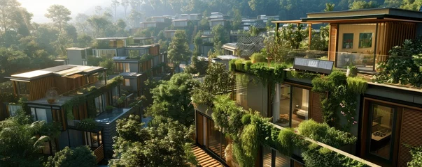 Papier peint Paris housing sustainability ,net zero carbon negative forest nature Biodiversity Diversity ,Generative AI