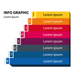 8 layered pyramidal graph for presentation business use General use, colorful style Art & Illustration
