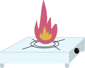 gas stove kitchenware isolated