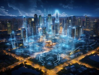 Obraz premium smart city ,Generative AI