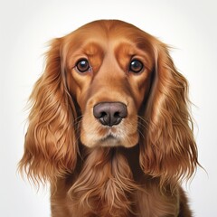 American Cocker Spaniel dog isolated in white background Generative AI