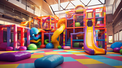 Colorful indoor childrens play area