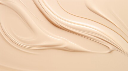 Cosmetic smears of creamy texture on a beige background Beige pastel makeup and beauty product for...