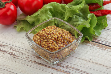Mustard seeds sauce in the bowl
