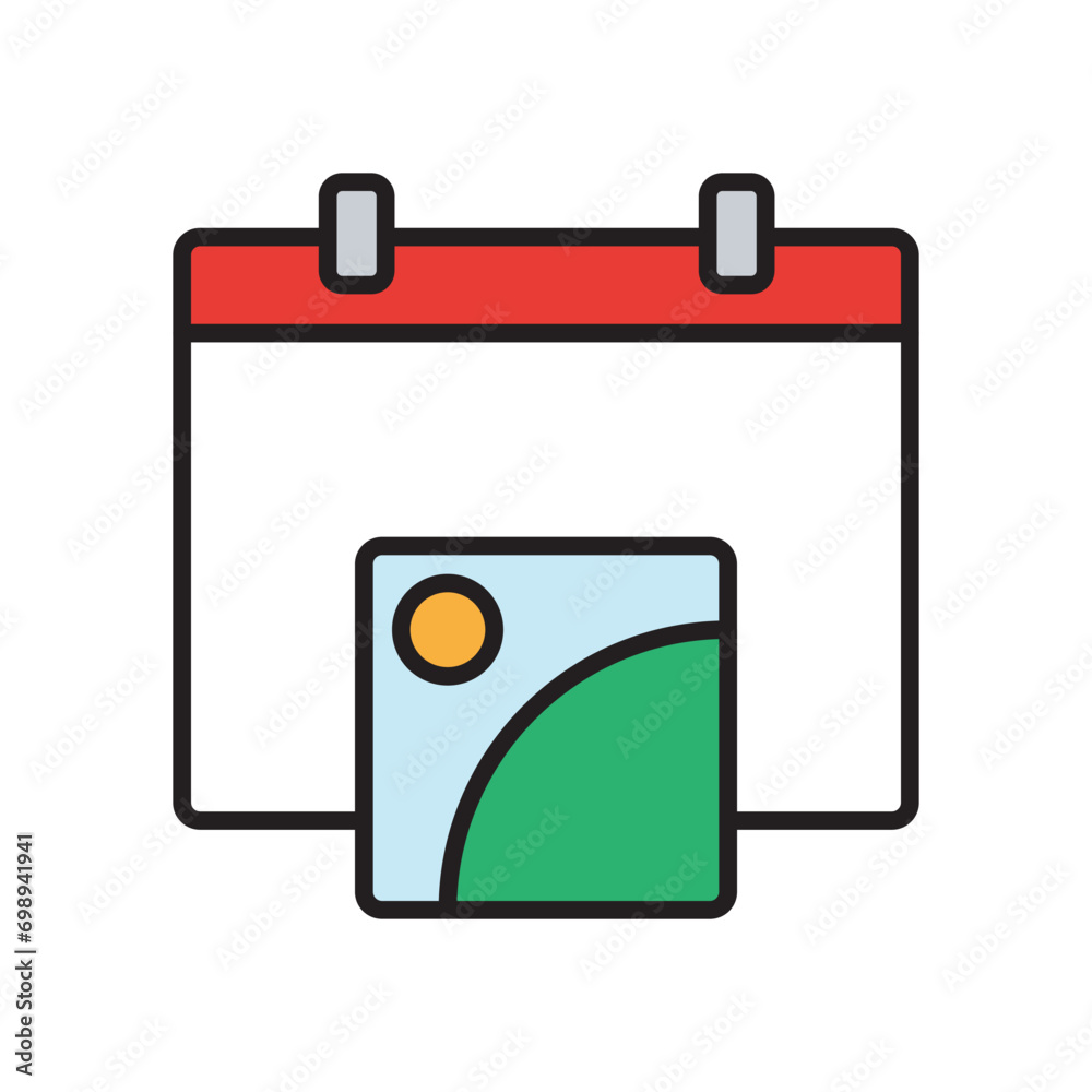 Sticker Calendar and Date Icon