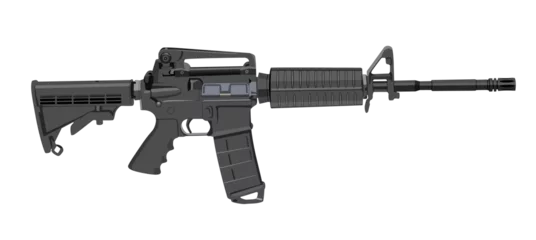 Poster Assault Rilfe 15 (AR-15) Side View Vector Drawing © Ahmed