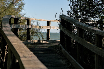 The new wood pathway of Punta Marina Terme reminds me Balearic Islands