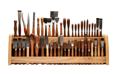 Wooden Wonder Rack Organizing On a White or Clear Surface PNG Transparent Background.