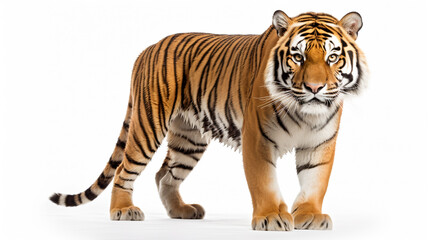 royal tiger isolated on white background, AI Generative.
