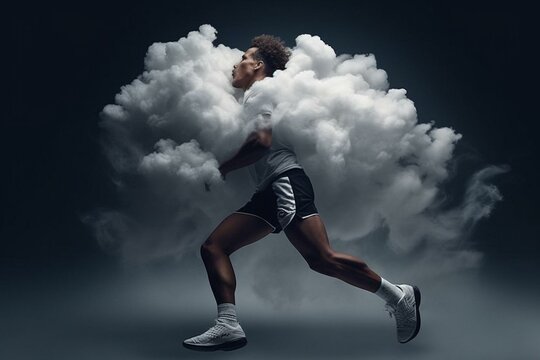Term cloud about sports, health, and movement. Generative AI