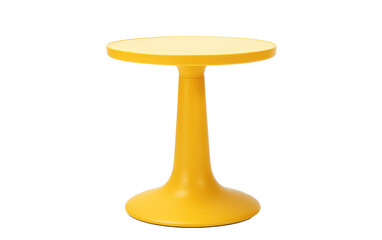 Elegant Yellow Plastic Side Table On a White or Clear Surface PNG Transparent Background.