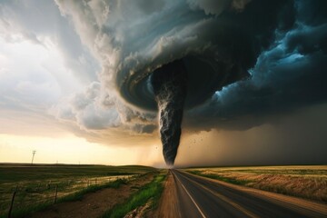 Extreme tornado weather background  - obrazy, fototapety, plakaty