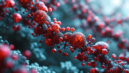 Red blood cells in vein,3d rendering Science background ,3D illustration. 3D Illustration Blood vessel with flowing red blood cells background - obrazy, fototapety, plakaty