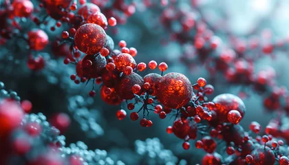 Fotobehang Red blood cells in vein,3d rendering Science background ,3D illustration. 3D Illustration Blood vessel with flowing red blood cells background © annebel146