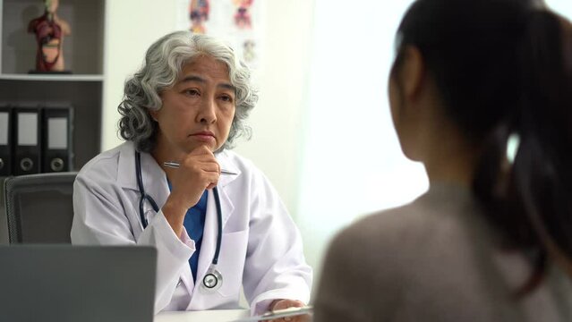 Stressed patient are treated by a psychologist or doctor in a psychiatric clinic. Patients reported symptoms of depression, stress, irritability, and life problems.