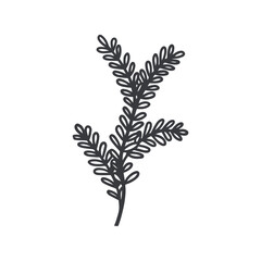 set of garden outlines in black black