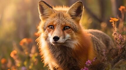 Portrait of a red fox (Vulpes vulpes).