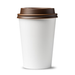  Blank take away coffee cup isolated on transparent or white background, png