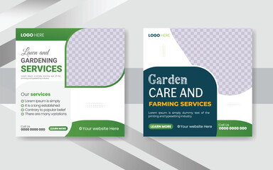 creative Garden Maintenance and Lawn Care Social Media post design