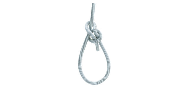rope string with bowline knot 3D rendering