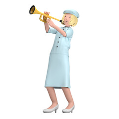 Female With Trumpet fife horn orchestra