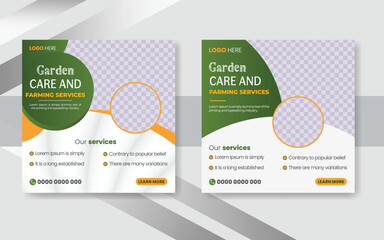 creative Garden Maintenance and Lawn Care Social Media post design