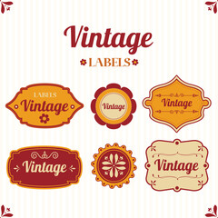 Set of vintage gothic labels in uniqua style. Printable tags in retro style.