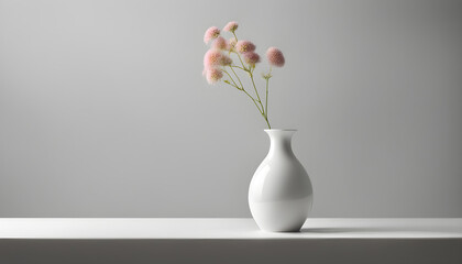 White ceramic vase with flowers