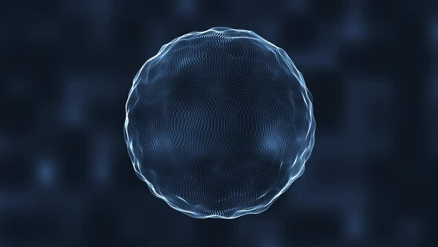 Floating liquid sphere bubble, fluid animation concept, 3D Render animation, 4k