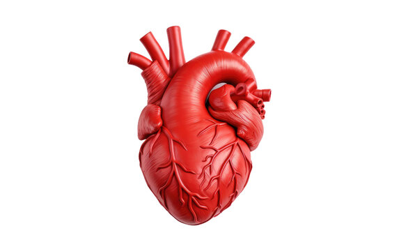 Heart Model for Medical Education On Transparent Background