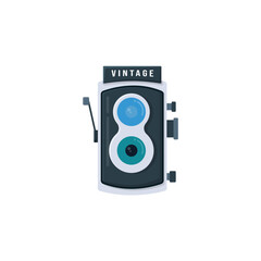 Simple camera icon full color flat design style isolated by white color