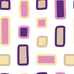 Geometrical colorful seamless pattern. Abstract striped repeat background for fabric design in pastel colors. Cute seamless texture.