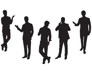 Silhouette of group of standing businessman vector eps 10