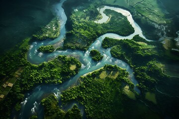 Aerial View of Majestic Landscapes: Capturing Earth's Beauty.