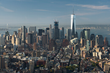 Blick vom Empire State Building Richtung Lower Manhatten, One World Trade Center, Manhatten, New...