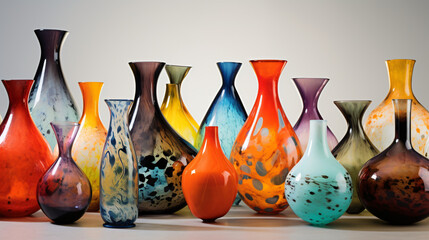 Multitude of glass vases