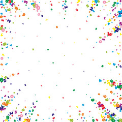 Falling vivid numbers. Math study concept with flying digits. Breathtaking back to school mathematics banner on white background. Falling numbers illustration.