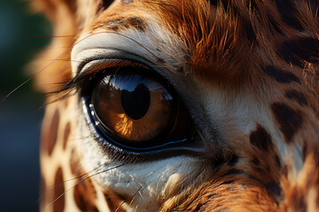 giraffe close-up. The giraffe's Eye.