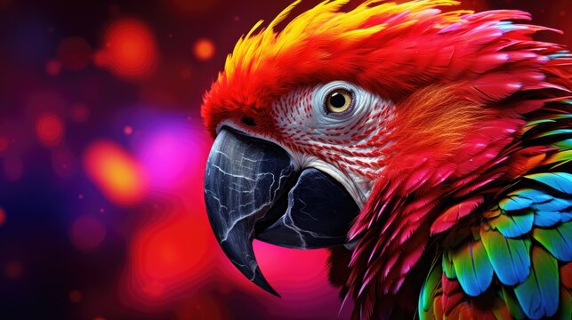 Rainbow parrot with colorful feathers by carlos iguala, in the style of 8k resolution, high contrast compositions