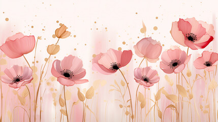 Elegant Spring Floral Vector Background: Luxury Watercolor Illustration with Delicate Blossoms, Perfect for Wedding Invitations and Decorative Designs.