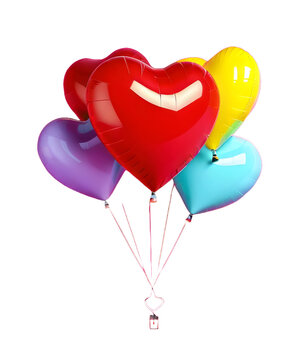 Heart shaped balloons on png background 