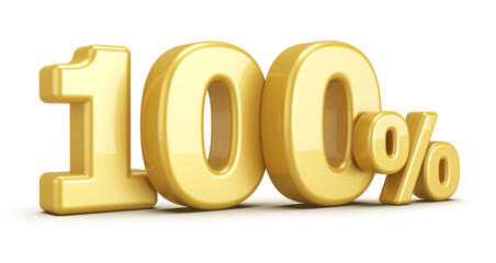 100 percentage off sale discount number gold 3d render